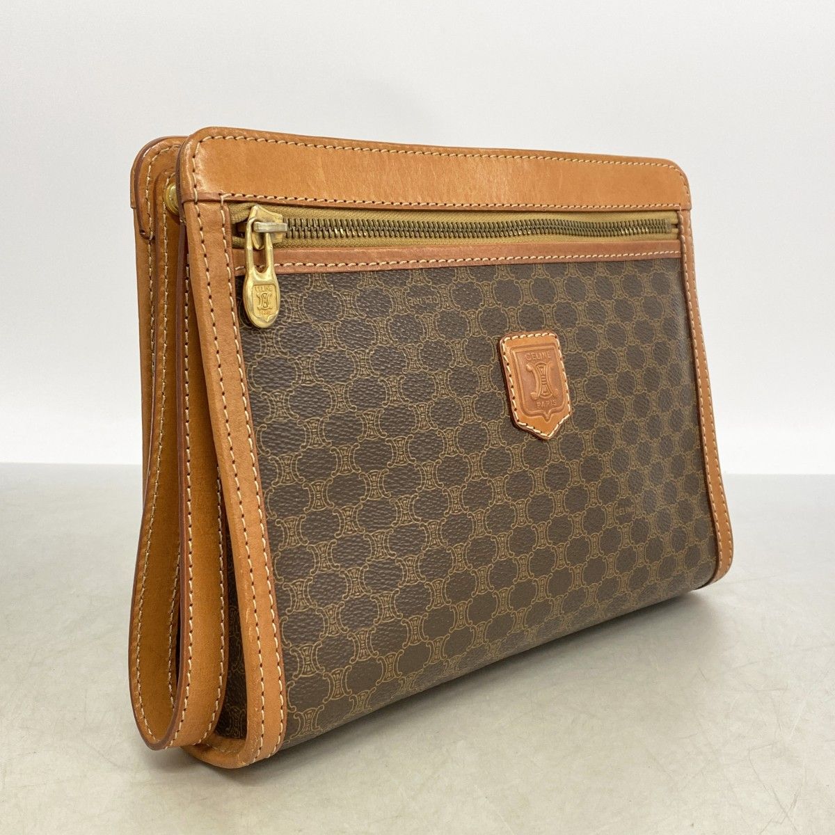 Celine Clutch Macadam Brown Gold — view 2