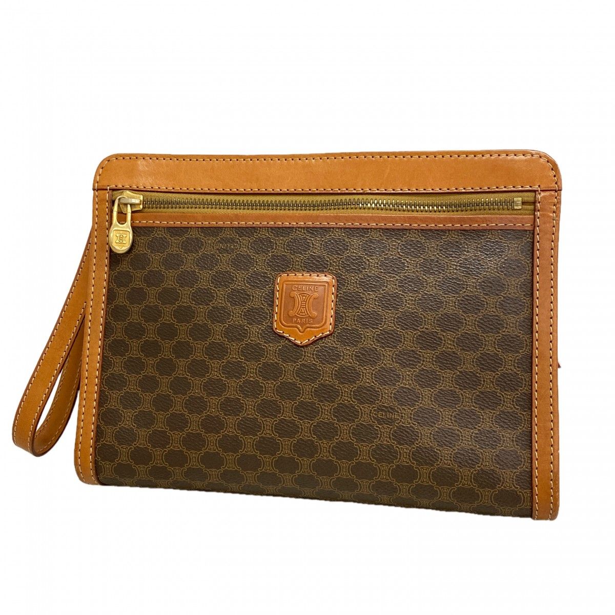 Celine Clutch Macadam Brown Gold