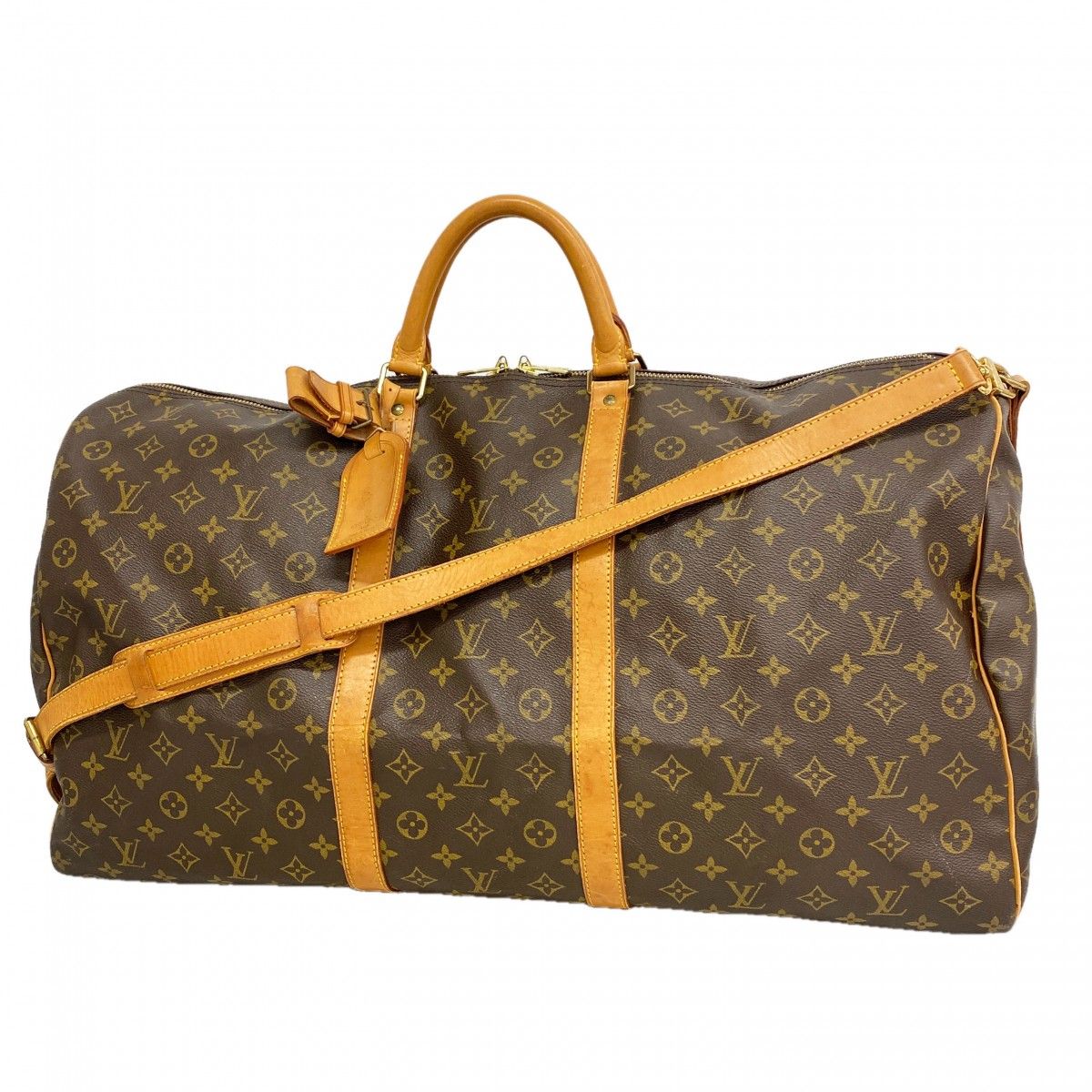 Louis Vuitton Boston Bag Monogram Keepall Bandouliere 60 Brown