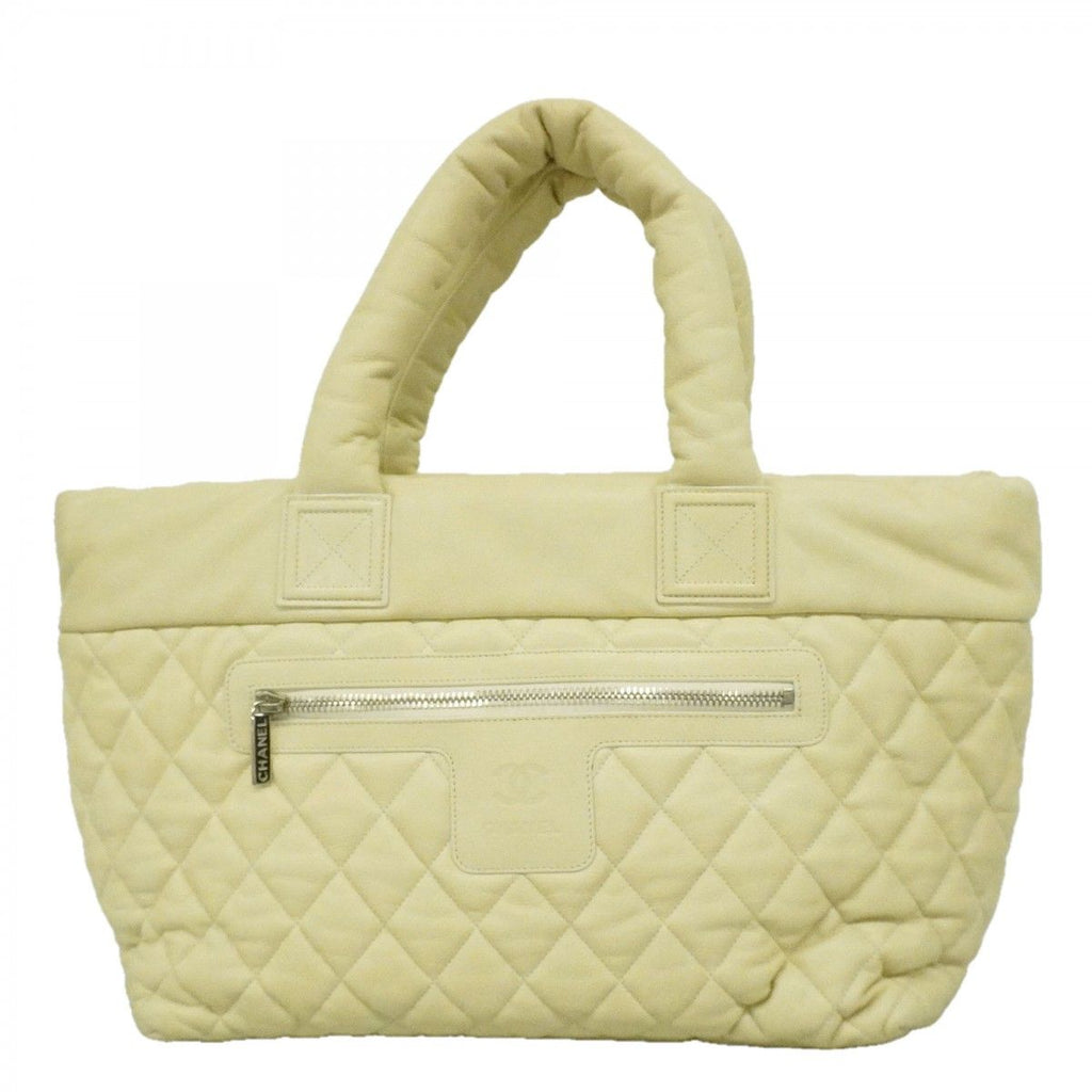 Chanel Tote Coco Cocoon Caviar Leather Light Green Silver