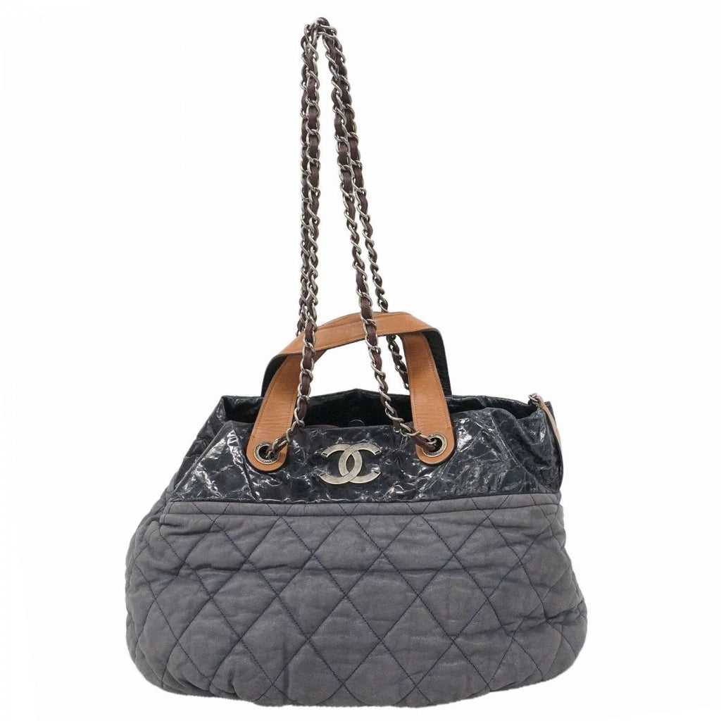 Chanel Tote Quilted in the Mix Leather Gray Silver 2-Way