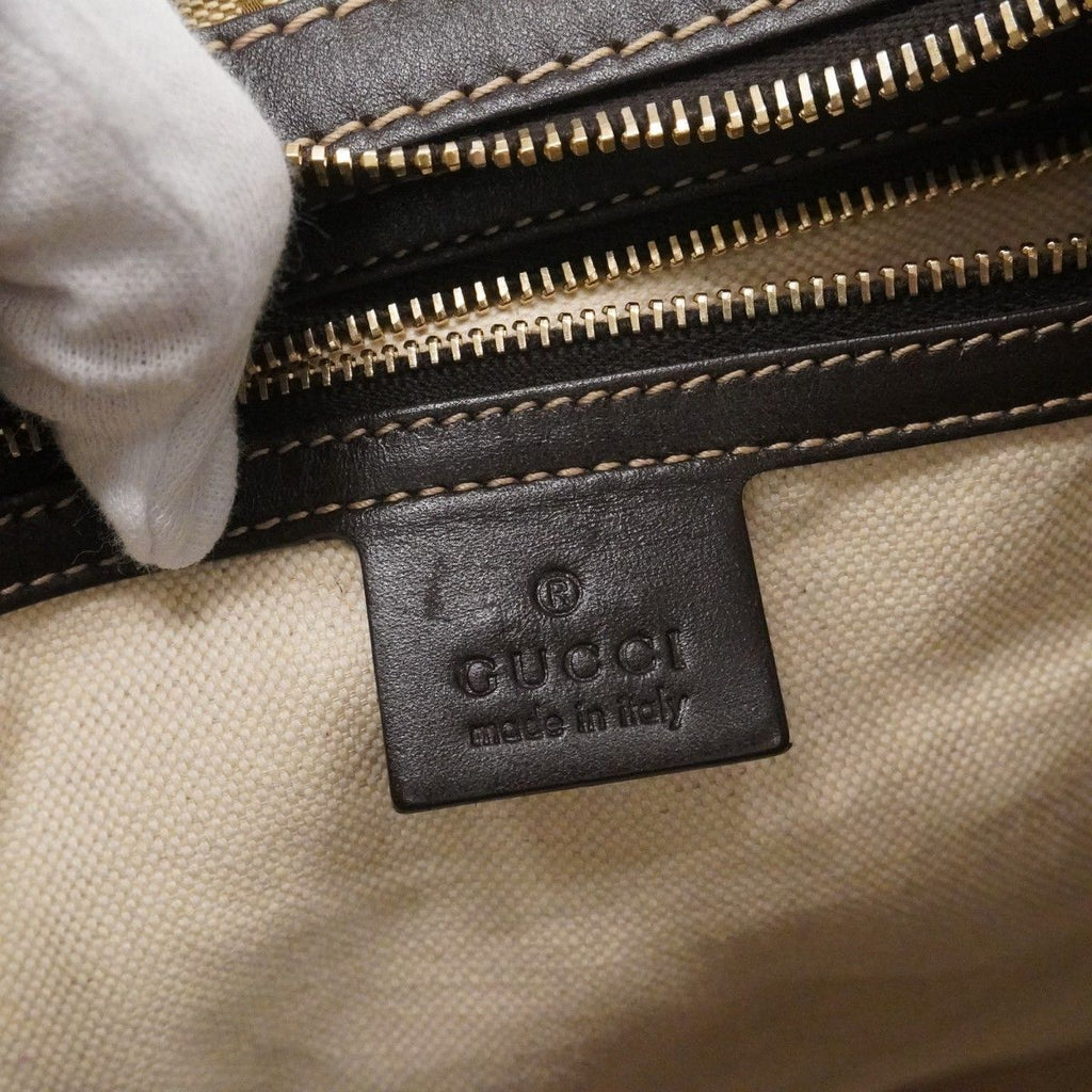 Gucci Shoulder Bag GG Canvas Brown Champagne Gold — view 5