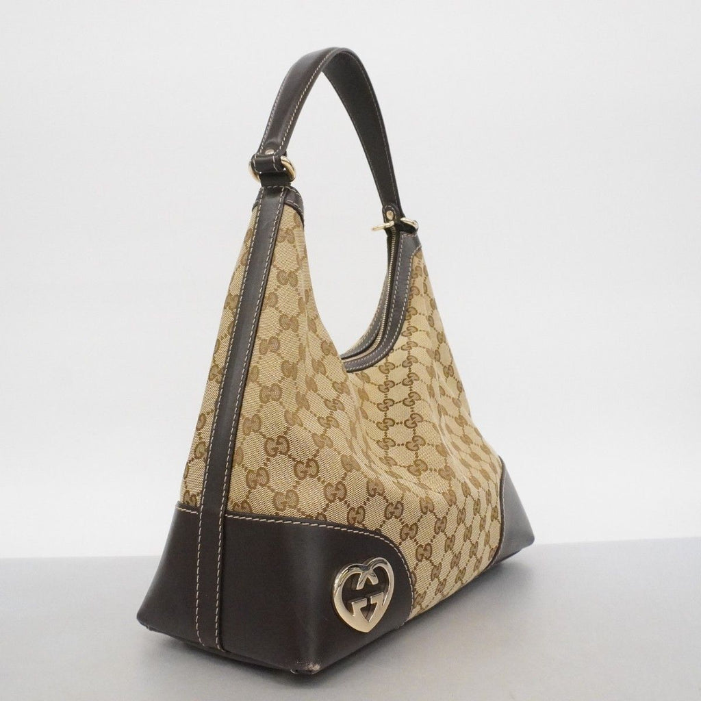 Gucci Shoulder Bag GG Canvas Brown Champagne Gold — view 2
