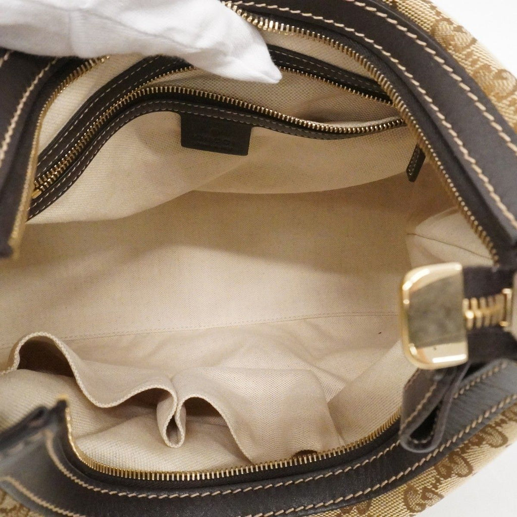 Gucci Shoulder Bag GG Canvas Brown Champagne Gold — view 4