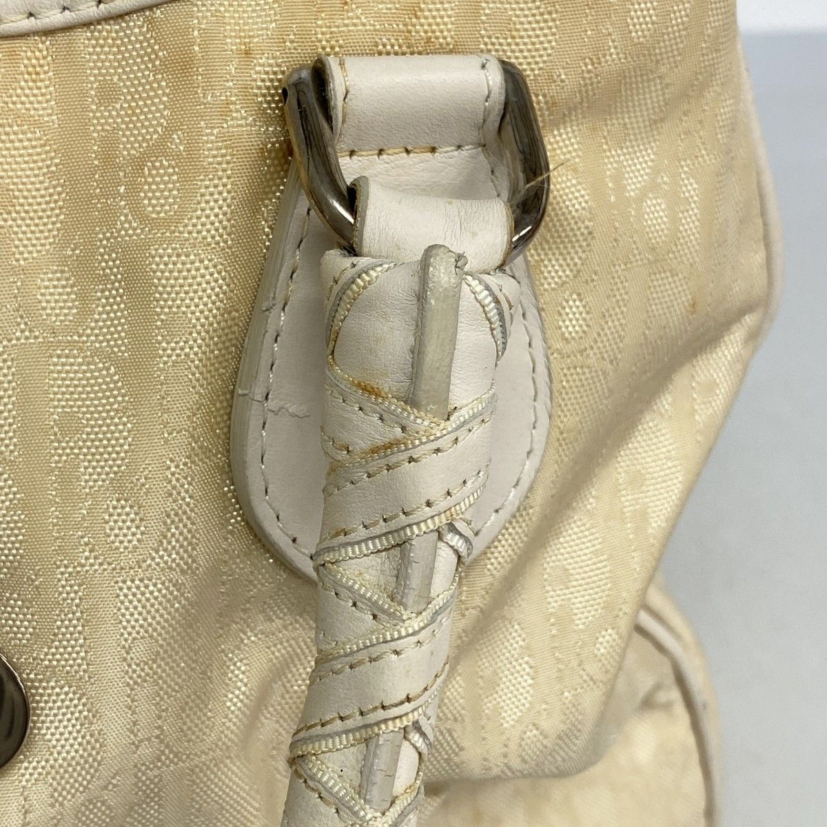 Dior Handbag Trotter Canvas Beige Silver — view 9