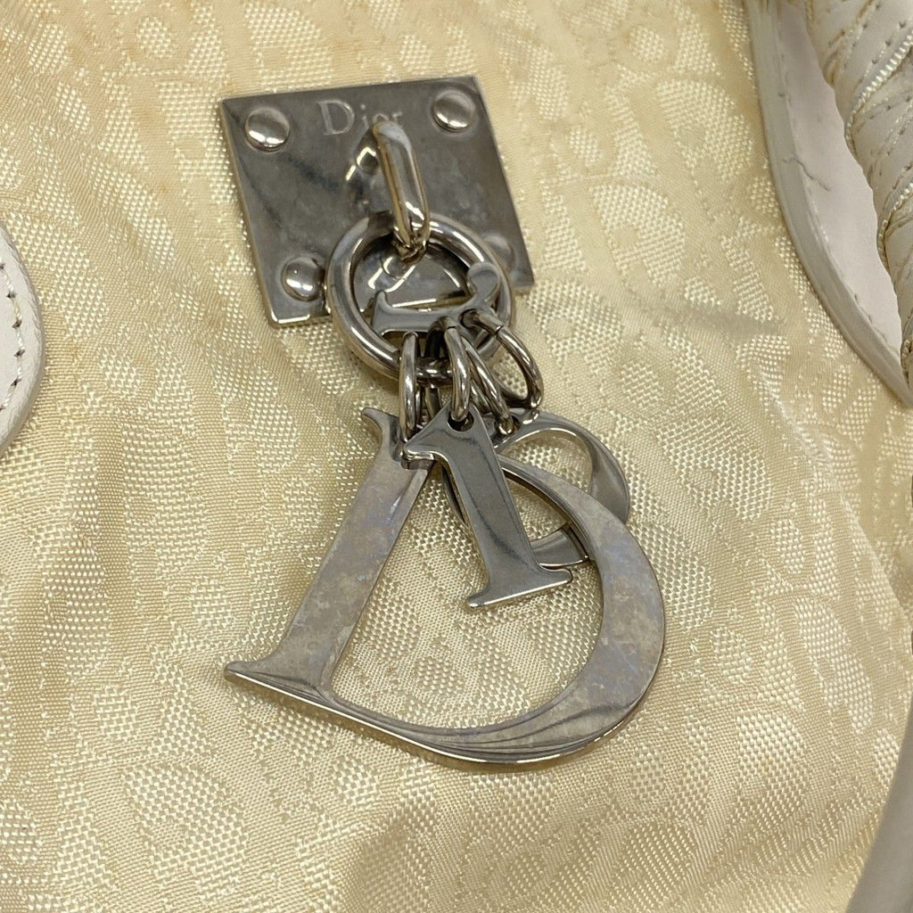 Dior Handbag Trotter Canvas Beige Silver — view 8