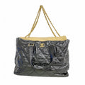 Chanel Tote Calfskin Black Beige Gold 2-Way