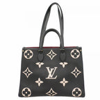 Louis Vuitton Tote Monogram Empreinte Bicolor On The Go MM Black Beige 2-Way