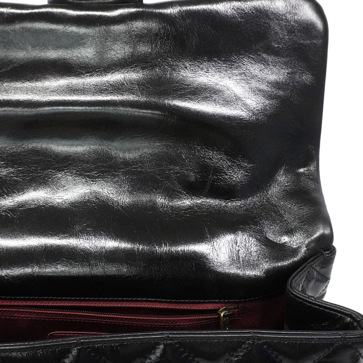 Chanel Handbag Quilted Leather Black Gold 2-Way — view 8