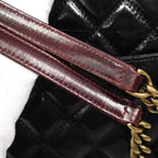 Chanel Handbag Quilted Leather Black Gold 2-Way — view 6