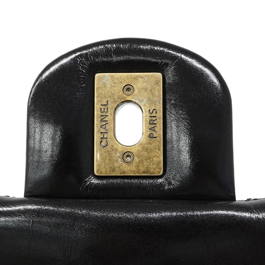 Chanel Handbag Quilted Leather Black Gold 2-Way — view 9