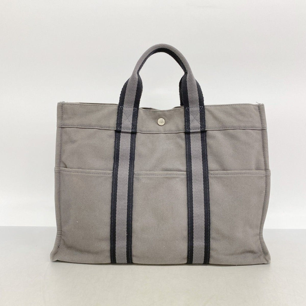 Hermes Tote Fourre Tout MM Canvas Gray Silver — view 9