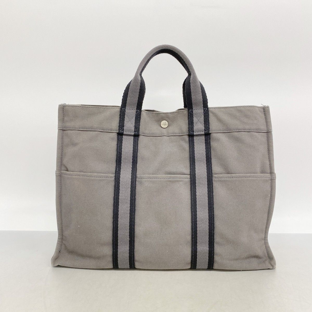 Hermes Tote Fourre Tout MM Canvas Gray Silver — view 9