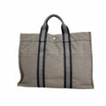 Hermes Tote Fourre Tout MM Canvas Gray Silver