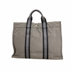 Hermes Tote Fourre Tout MM Canvas Gray Silver
