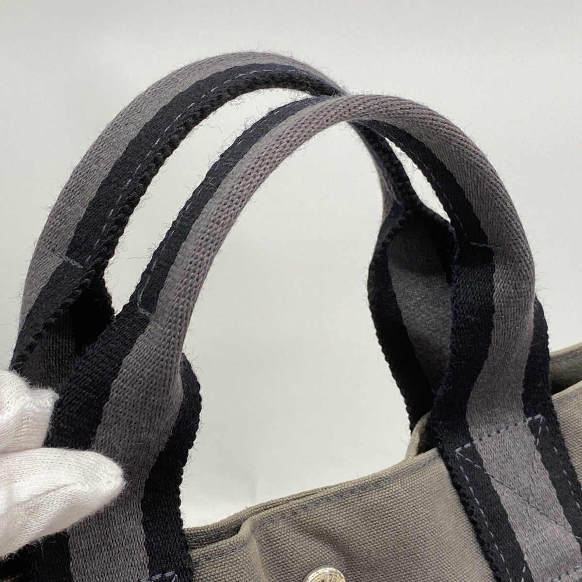 Hermes Tote Fourre Tout MM Canvas Gray Silver — view 8