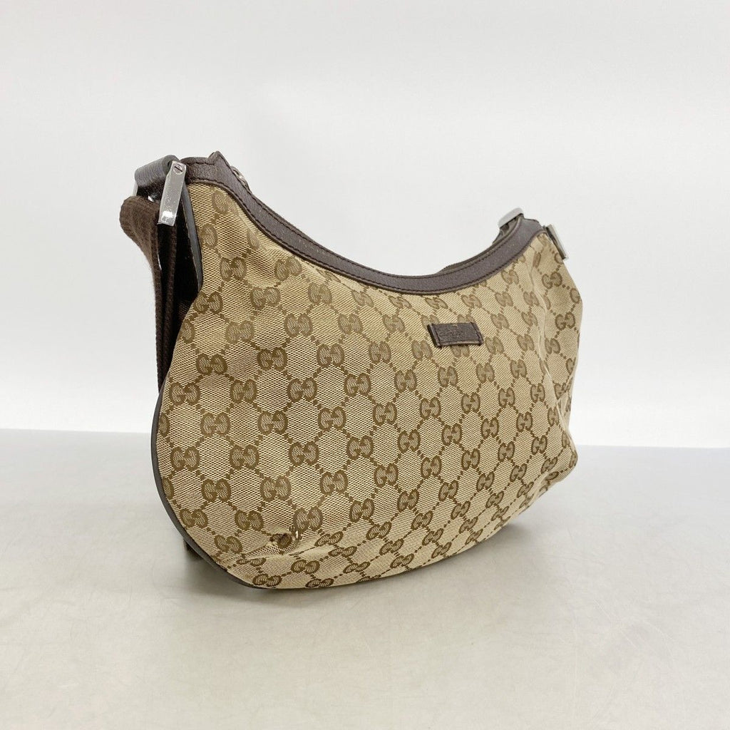 Gucci Shoulder Bag GG Canvas Brown Silver — view 2