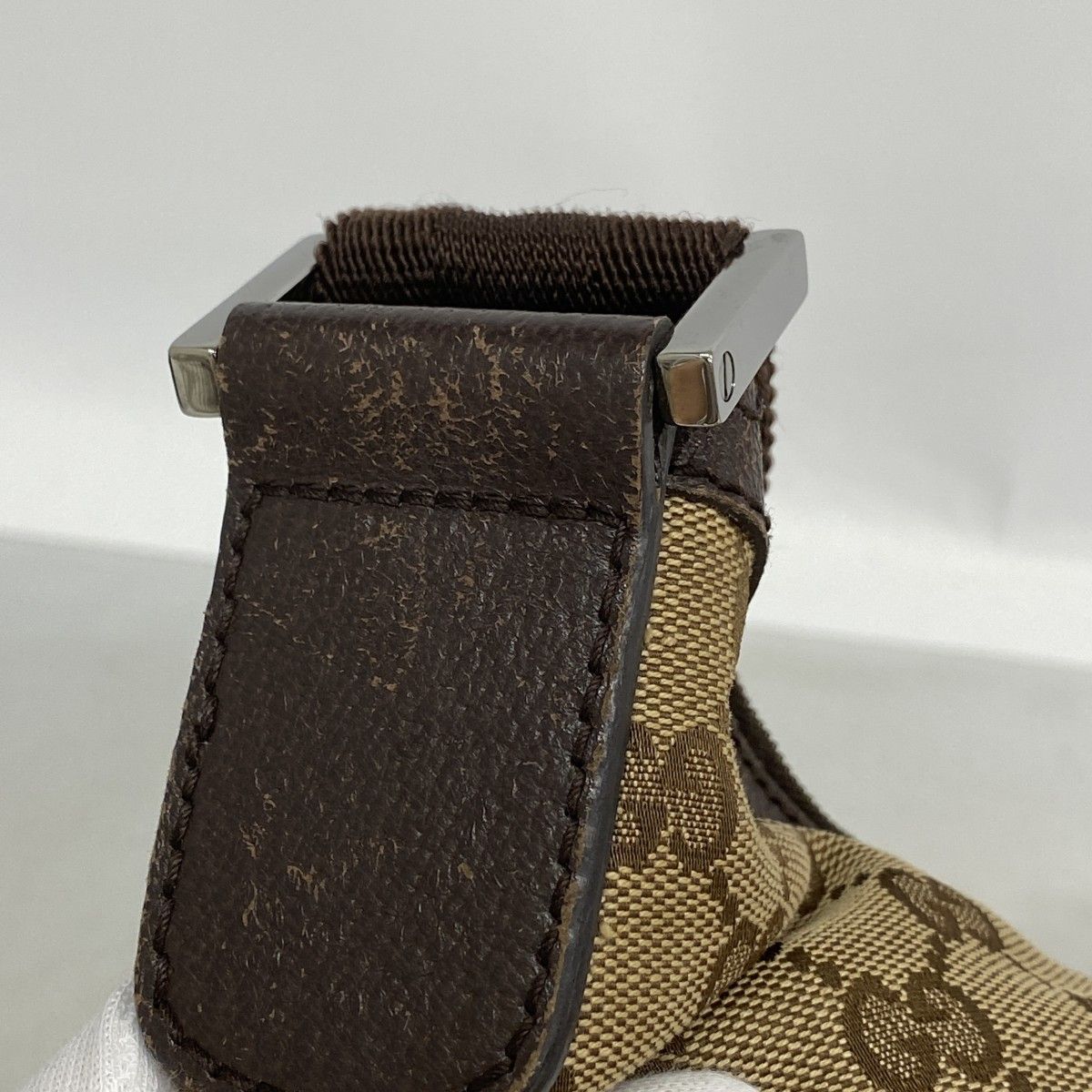 Gucci Shoulder Bag GG Canvas Brown Silver — view 7