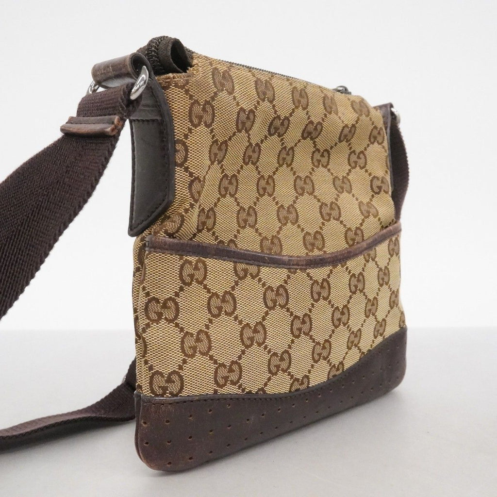 Gucci Shoulder Bag GG Canvas Beige Brown Silver — view 2