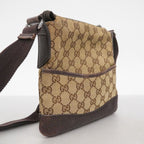 Gucci Shoulder Bag GG Canvas Beige Brown Silver — view 2