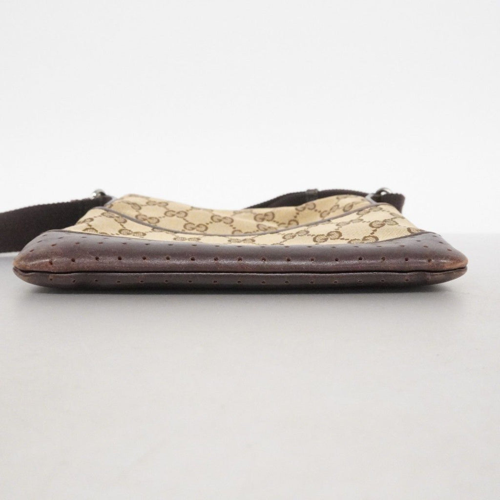 Gucci Shoulder Bag GG Canvas Beige Brown Silver — view 3