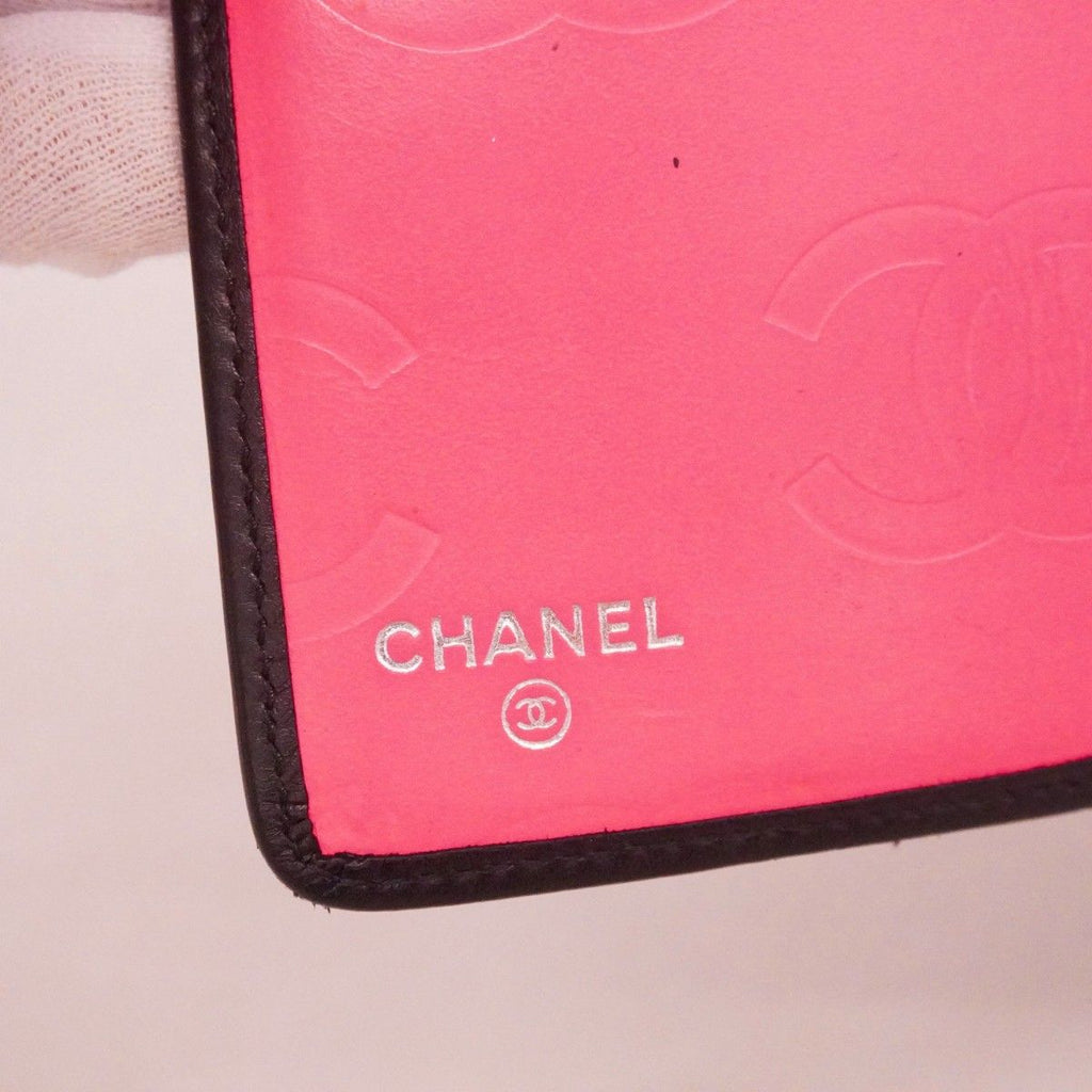 Chanel Wallet Cambon Lambskin Black Pink Silver — view 4