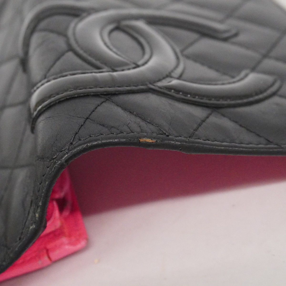 Chanel Wallet Cambon Lambskin Black Pink Silver — view 6