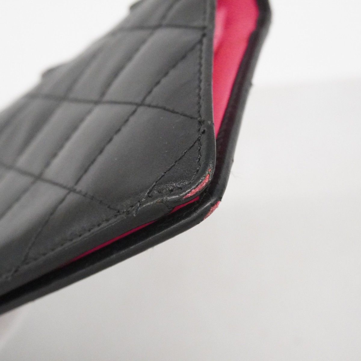 Chanel Wallet Cambon Lambskin Black Pink Silver — view 5