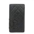 Chanel Wallet Cambon Lambskin Black Silver