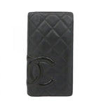 Chanel Wallet Cambon Lambskin Black Silver