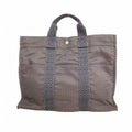 Hermes Tote Her Line MM Canvas Gray Silver