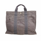 Hermes Tote Her Line MM Canvas Gray Silver