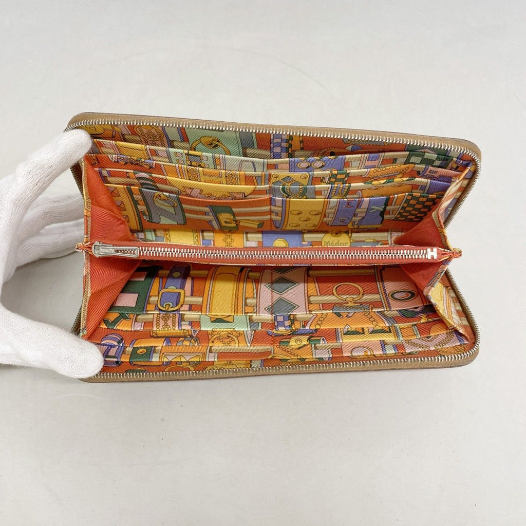 Hermes Wallet Azap Long Silk in Veau Gold Silver — view 3
