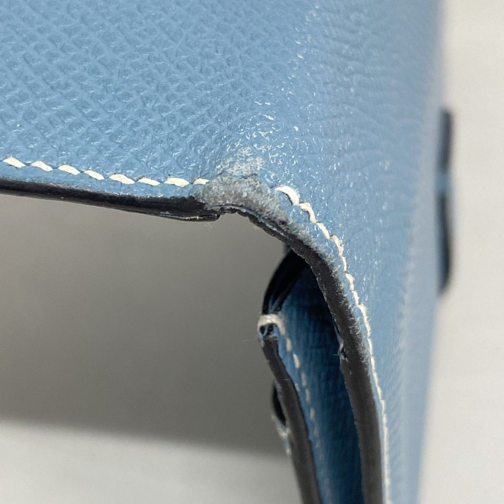 Hermes Wallet Bearn Souffle Veau Epsom Blue Jean Silver — view 5