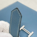 Hermes Wallet Bearn Souffle Veau Epsom Blue Jean Silver — view 8