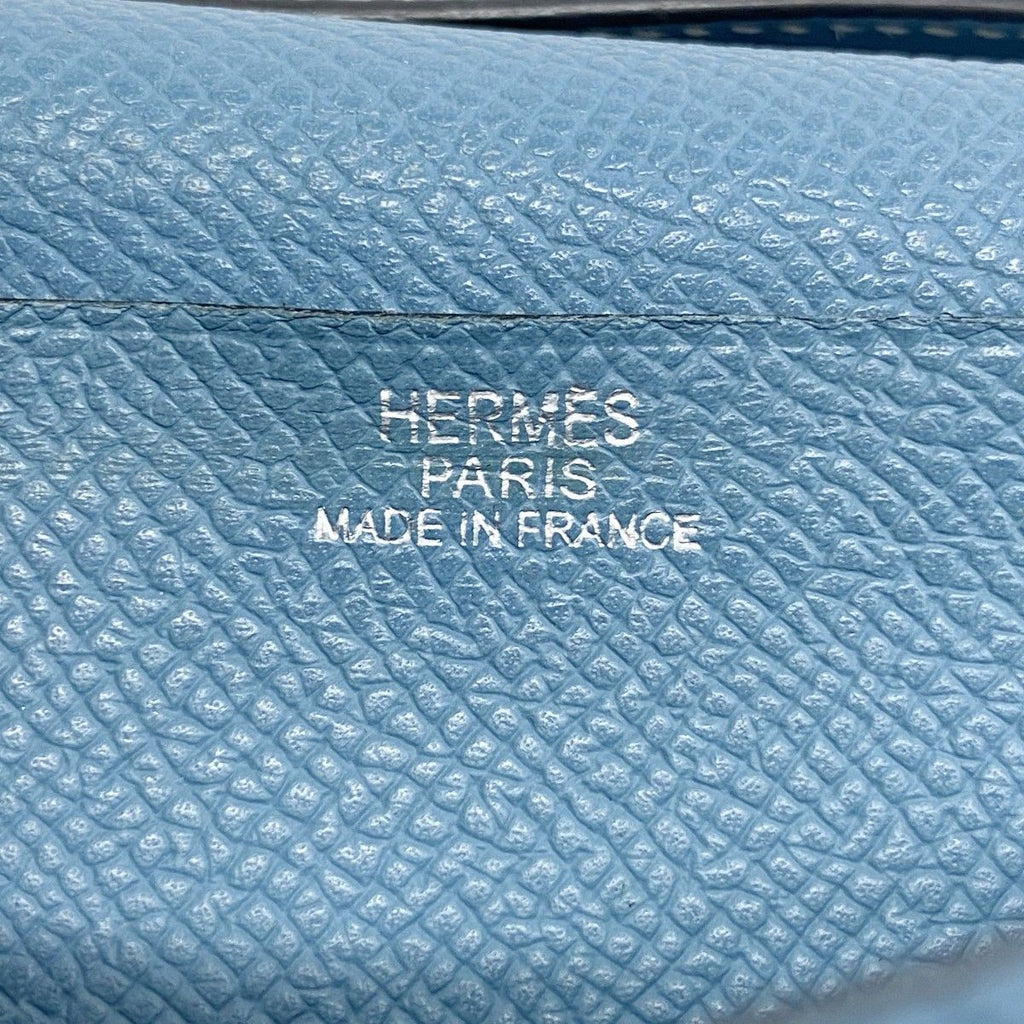 Hermes Wallet Bearn Souffle Veau Epsom Blue Jean Silver — view 4