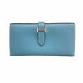 Hermes Wallet Bearn Souffle Veau Epsom Blue Jean Silver