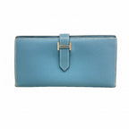 Hermes Wallet Bearn Souffle Veau Epsom Blue Jean Silver