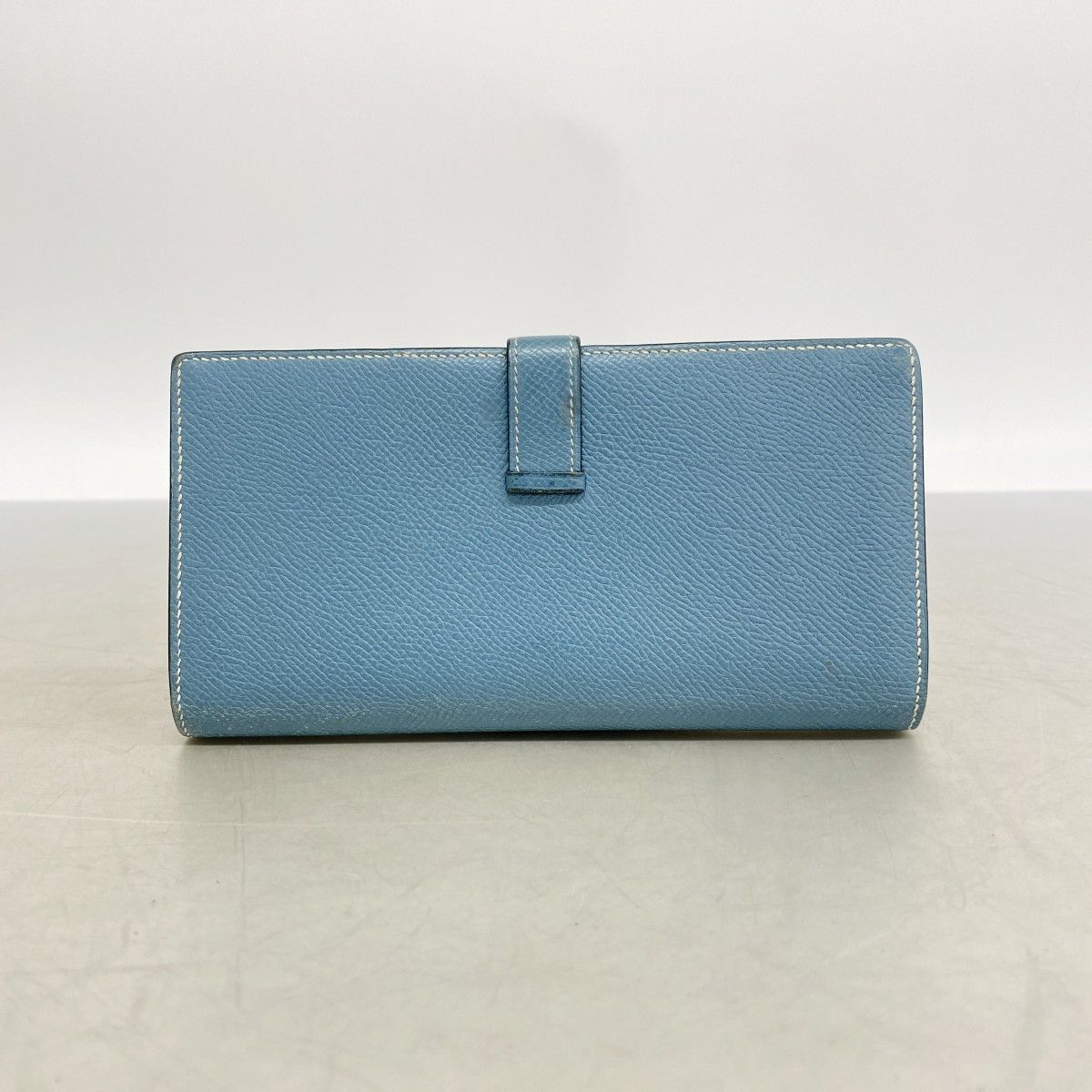 Hermes Wallet Bearn Souffle Veau Epsom Blue Jean Silver — view 9