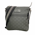 Gucci Shoulder Bag GG Nylon Black Silver