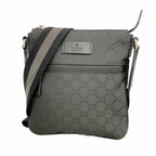Gucci Shoulder Bag GG Nylon Black Silver