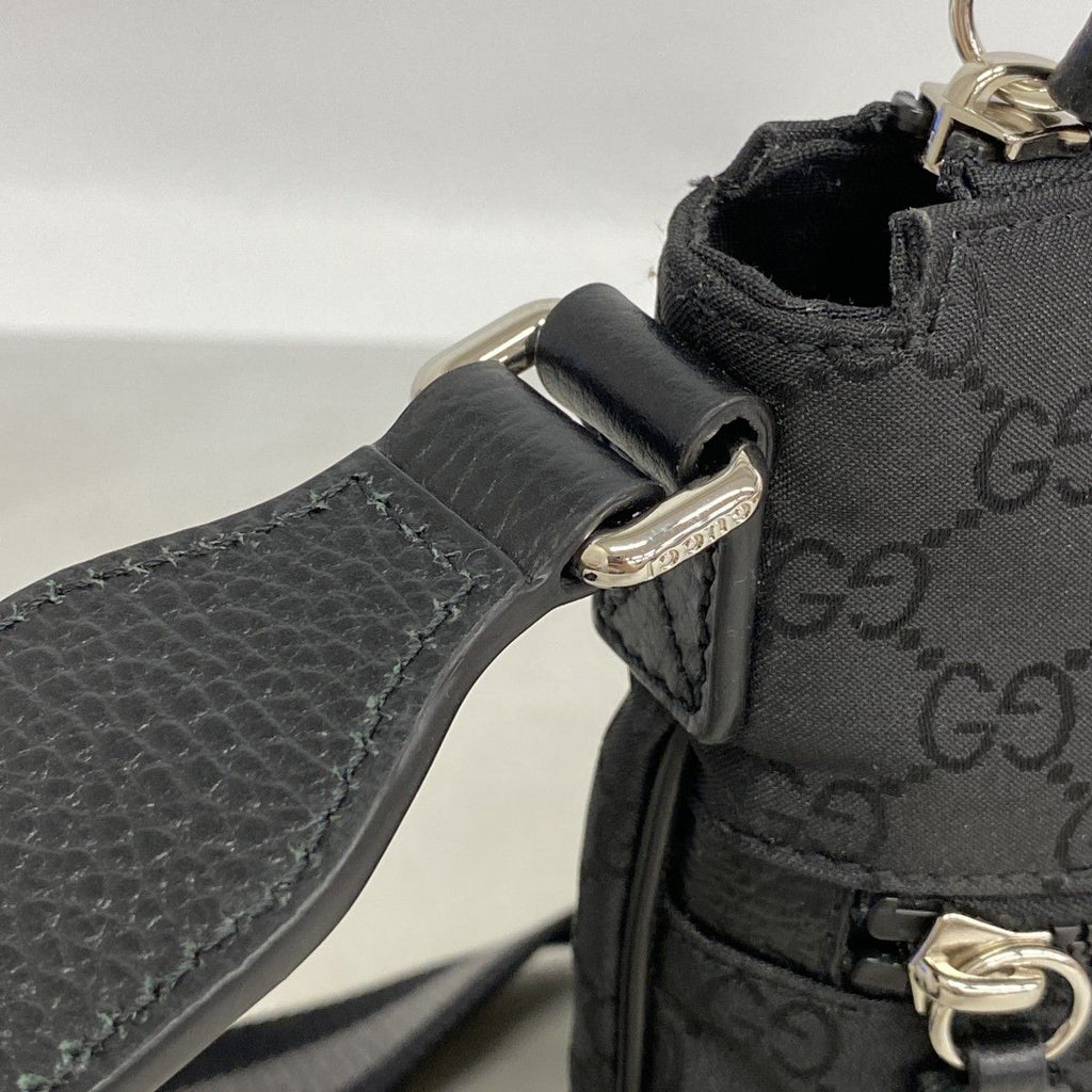 Gucci Shoulder Bag GG Nylon Black Silver — view 7