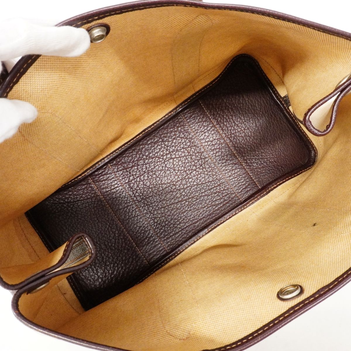 Hermes Tote Garden Party PM Toile Ash Brown Silver — view 4