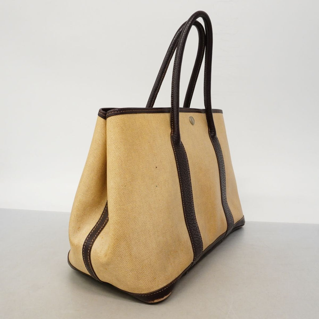 Hermes Tote Garden Party PM Toile Ash Brown Silver — view 2