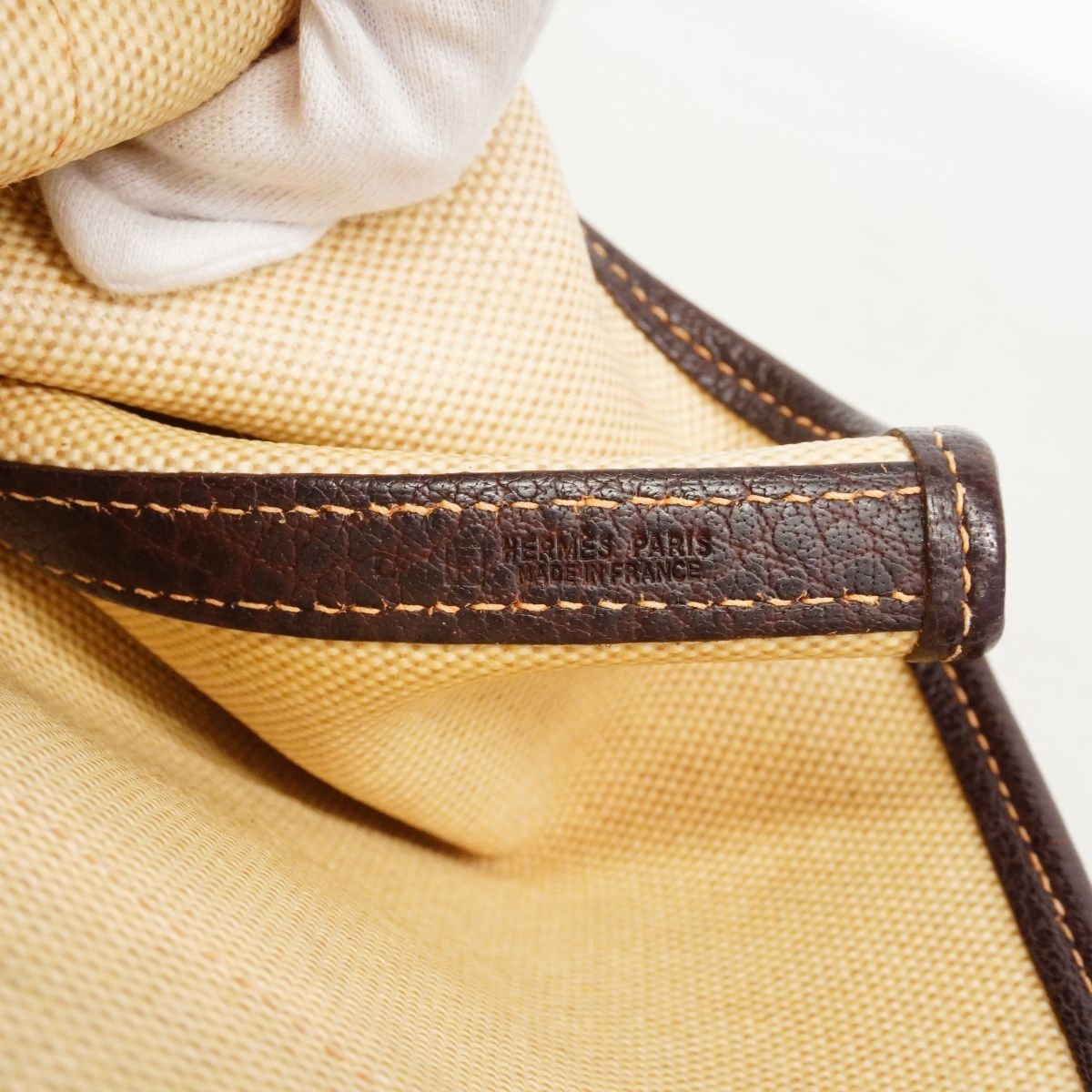 Hermes Tote Garden Party PM Toile Ash Brown Silver — view 5