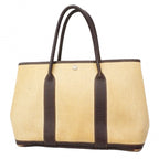 Hermes Tote Garden Party PM Toile Ash Brown Silver