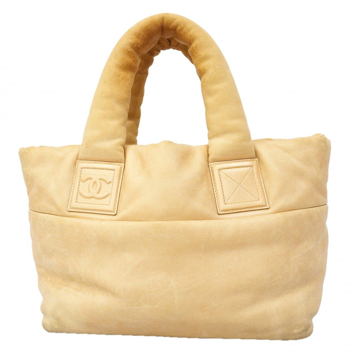 Chanel Tote Coco Cocoon Leather Beige Gold