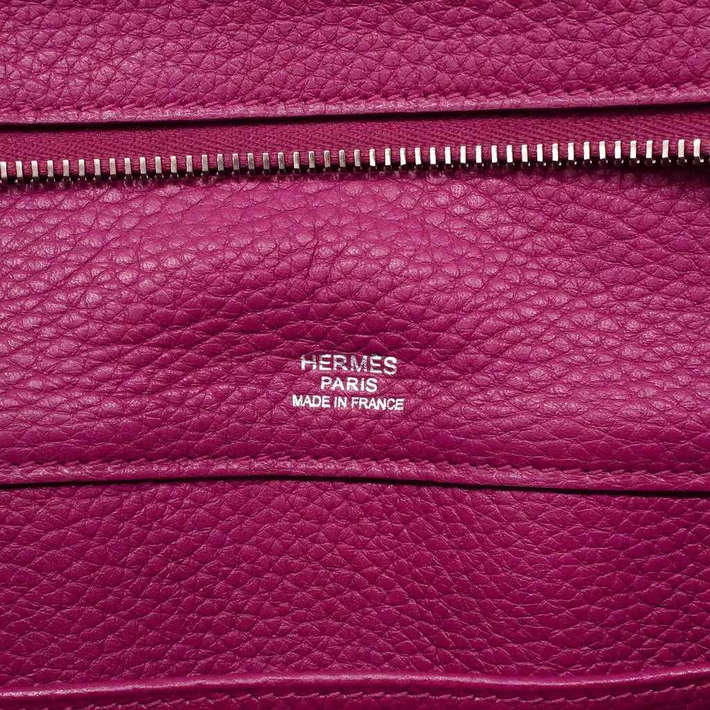 Hermes Handbag Atlas Taurillon Clemence Tosca Silver — view 5