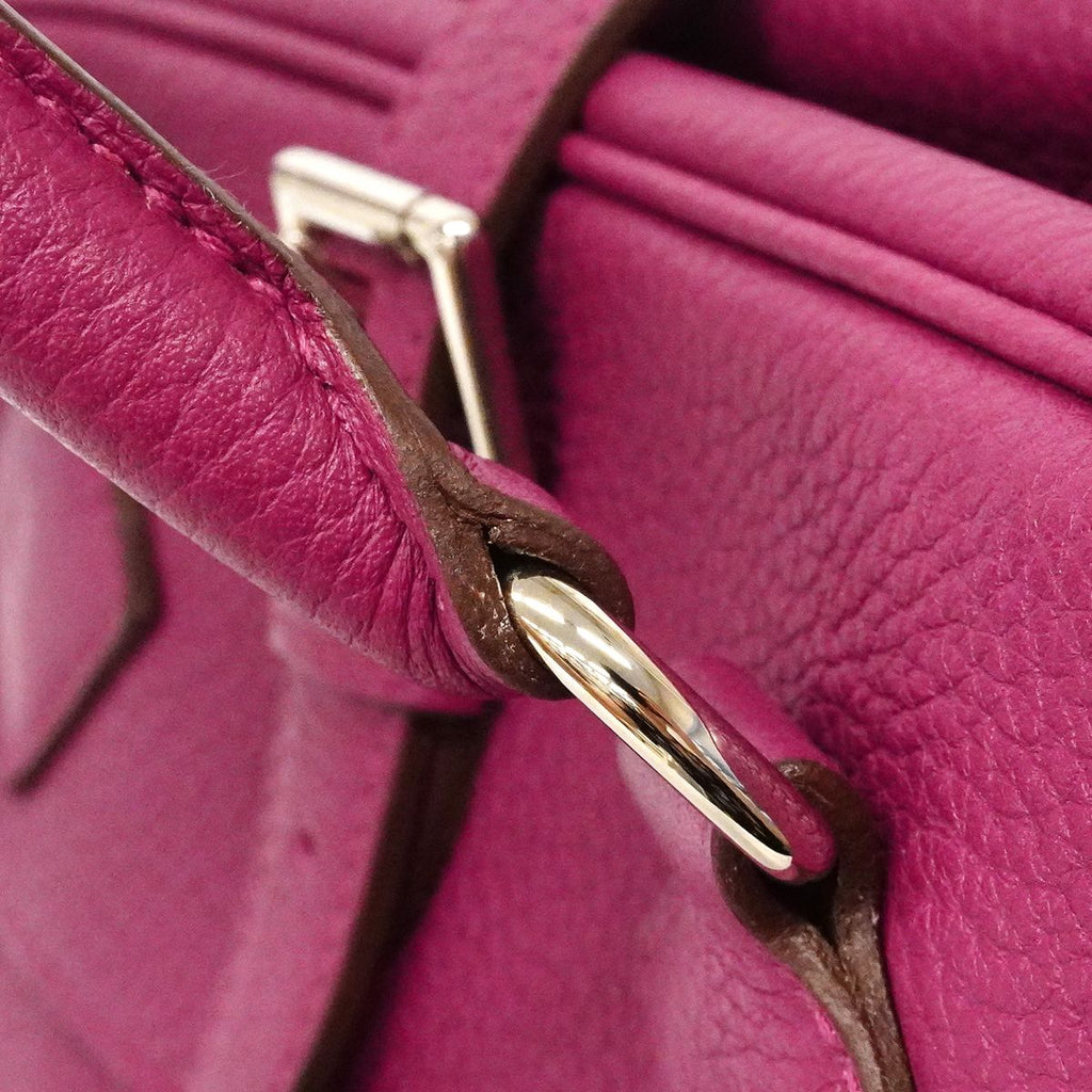 Hermes Handbag Atlas Taurillon Clemence Tosca Silver — view 8