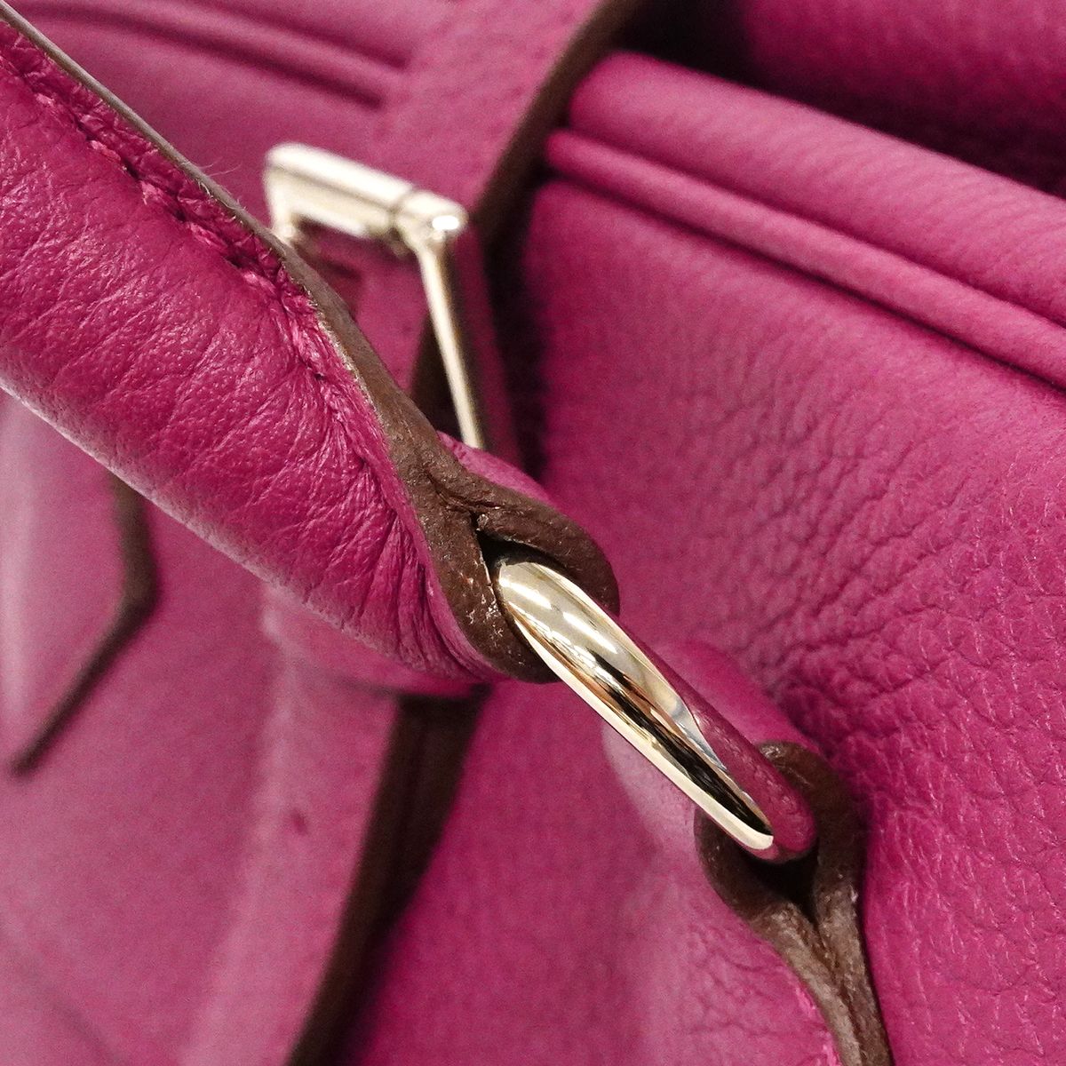 Hermes Handbag Atlas Taurillon Clemence Tosca Silver — view 8